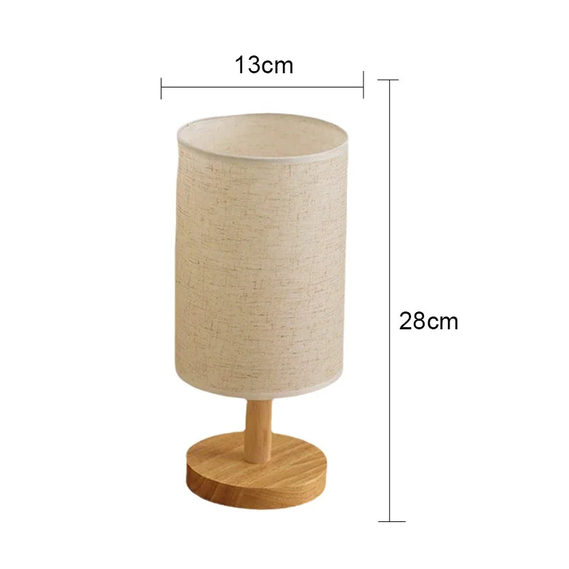 Abajur de Mesa LED com USB em Linho e Madeira | Ericeira