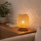 Abajur de Mesa em Bambu para Quarto e Sala com Luz Aconchegante | Tulum