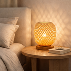 Abajur de Mesa em Bambu para Quarto e Sala com Luz Aconchegante | Tulum