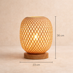 Abajur de Mesa em Bambu para Quarto e Sala com Luz Aconchegante | Tulum
