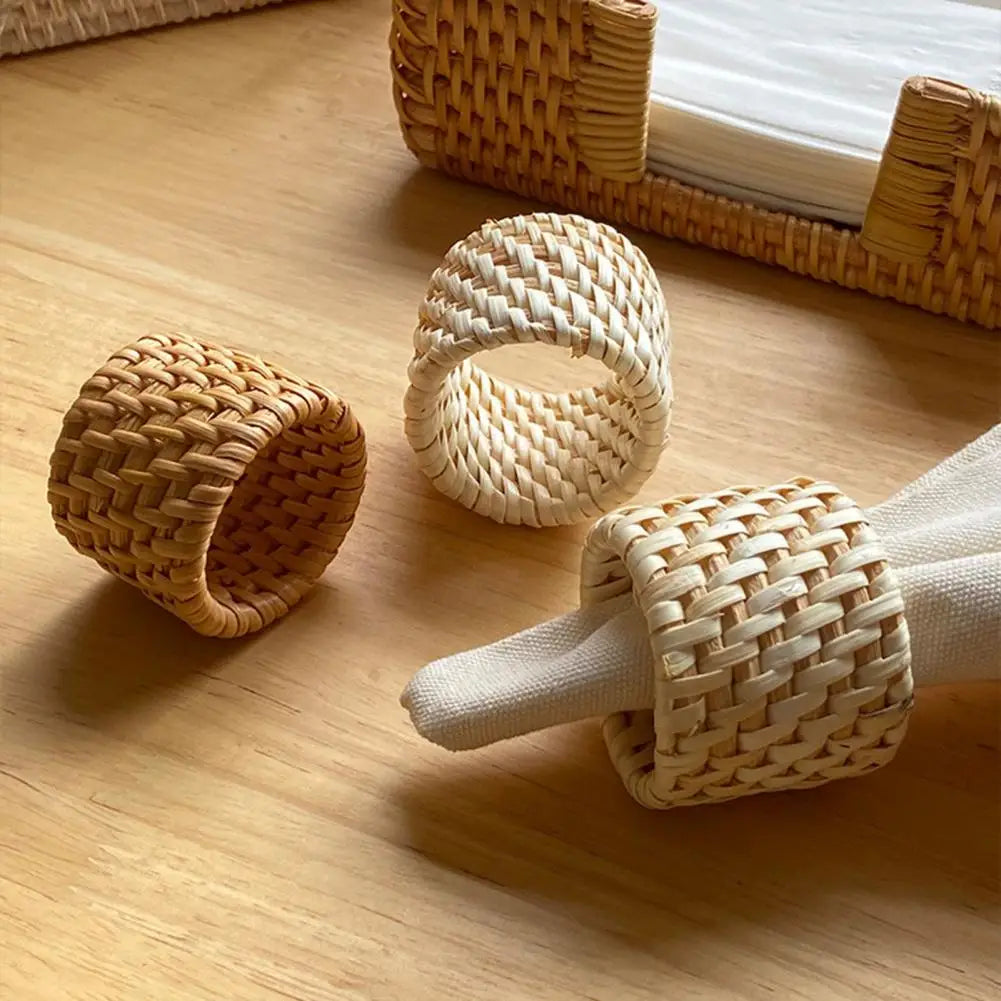 Anel de Guardanapo de Rattan Artesanal para Mesa Posta e Decoração | Itacaré