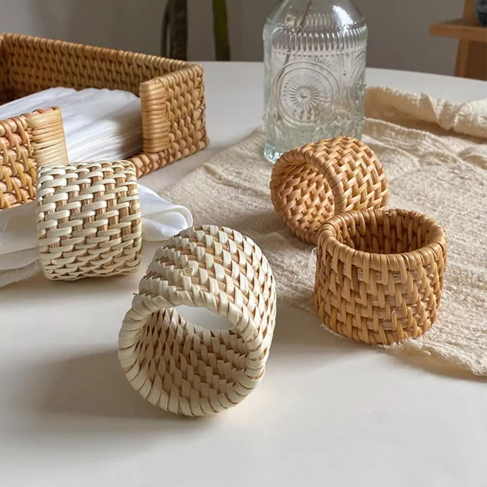 Anel de Guardanapo de Rattan Artesanal para Mesa Posta e Decoração | Itacaré