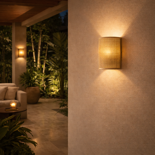 Arandela de Parede em Bambu para Sala e Quarto com Luz Decorativa | Cascais