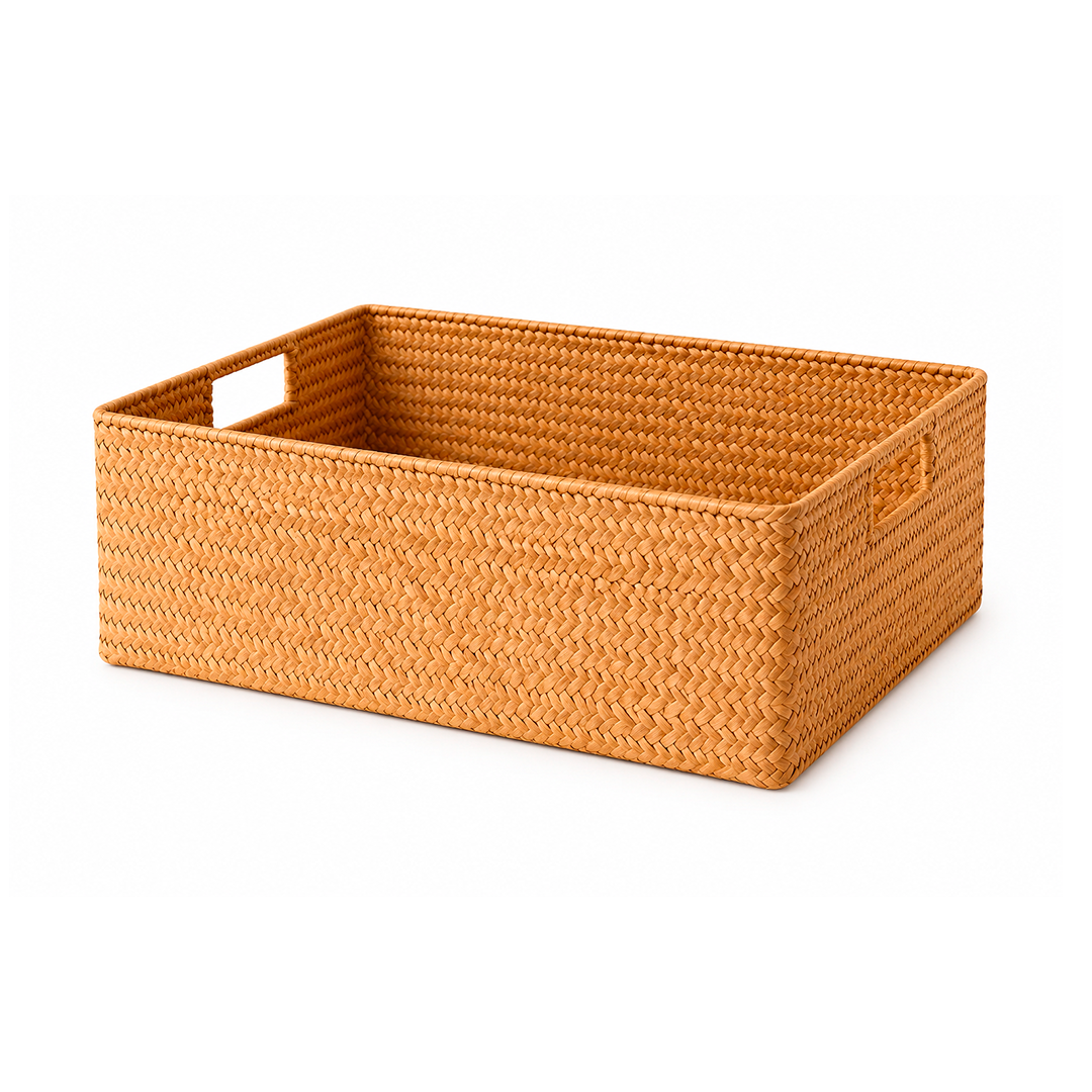 Cesto Organizador Rattan para Banheiro e Casa Design Natural