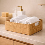 Cesto Organizador Rattan para Banheiro E Casa Design Natural| Sevilla