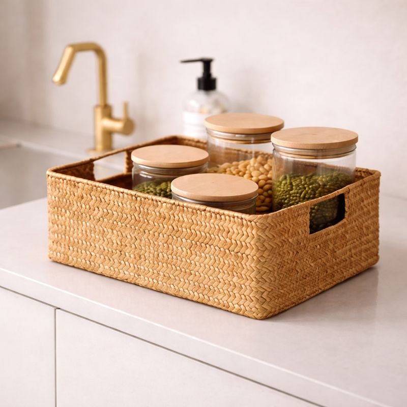 Cesto Organizador Rattan para Banheiro E Casa Design Natural| Sevilla