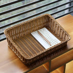 Cesto Organizador Retangular em Rattan para Casa | Deauville
