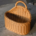 Cesto Organizador de Palha Artesanal Rattan para Sala e Cozinha com Alça Versátil | Antibes