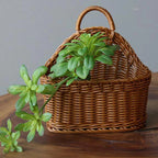 Cesto Organizador de Palha Artesanal Rattan para Sala e Cozinha com Alça Versátil | Antibes