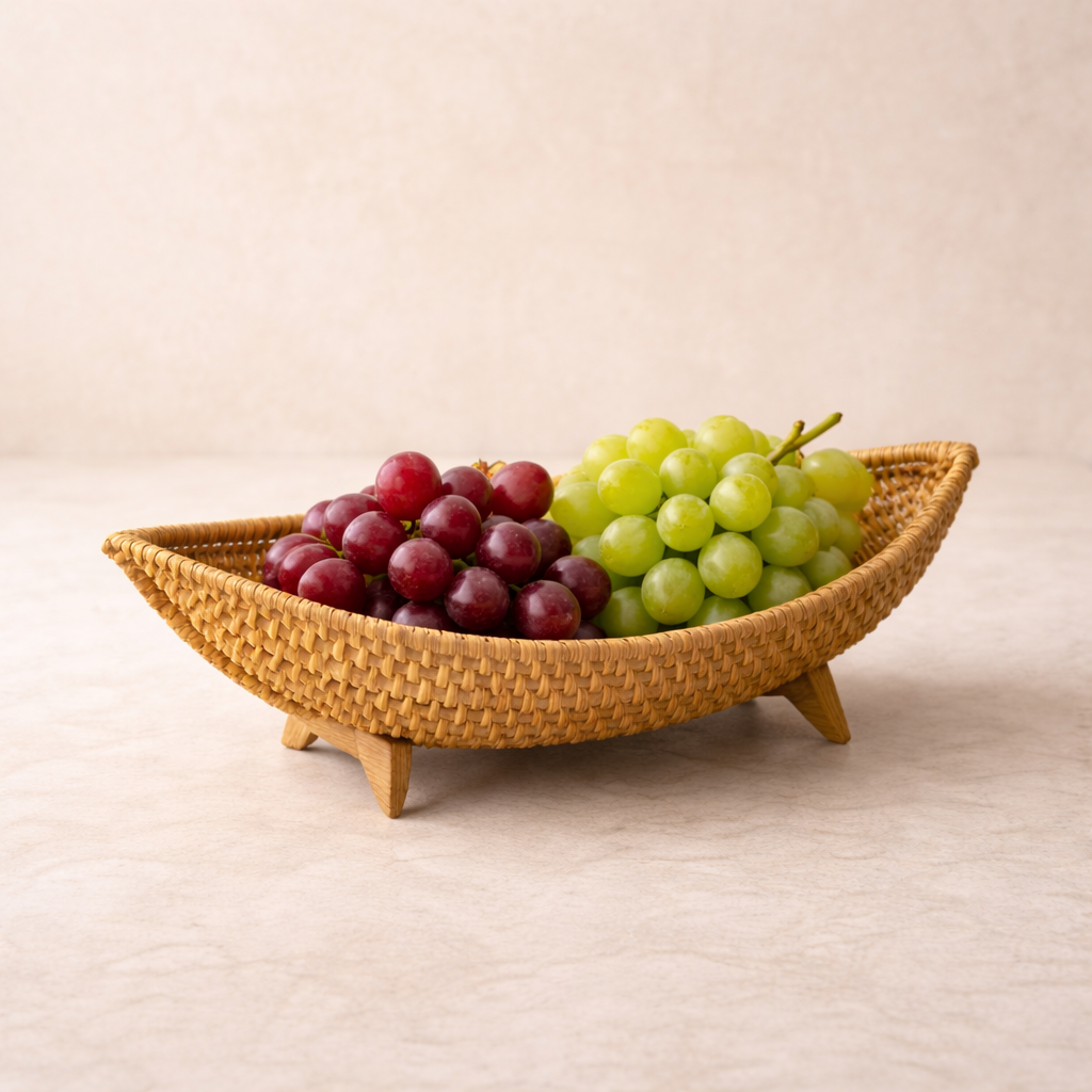 Fruteira Decorativa de Mesa Trançada à Mão para Cozinha e Sala de Jantar – Comporta 4
