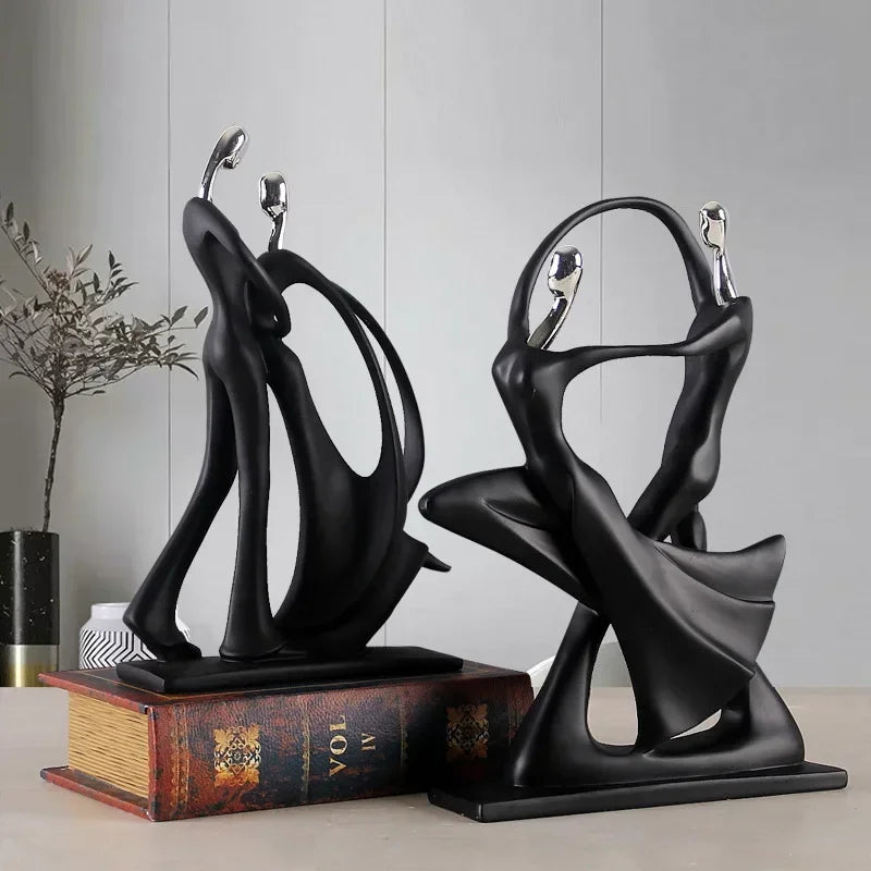 Escultura Abstrata Decorativa de Casal em Resina | Essenza