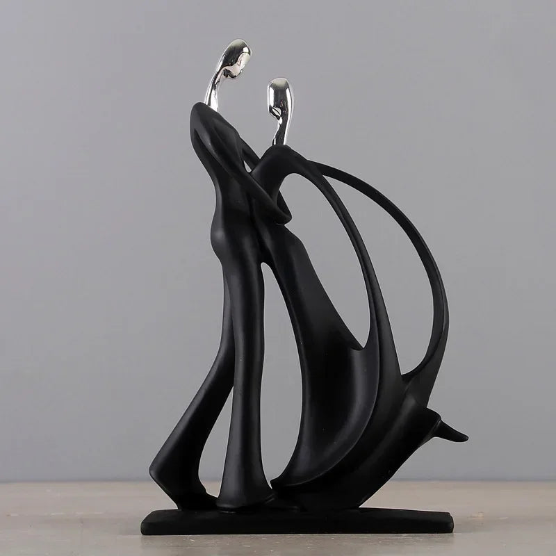 Escultura Abstrata Decorativa de Casal em Resina | Essenza