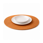 Jogo Americano Redondo e Oval de Mesa Artesanal em Rattan para Mesa Posta