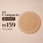 Jogo Americano Artesanal Redondo 38 cm em Linho e Rattan