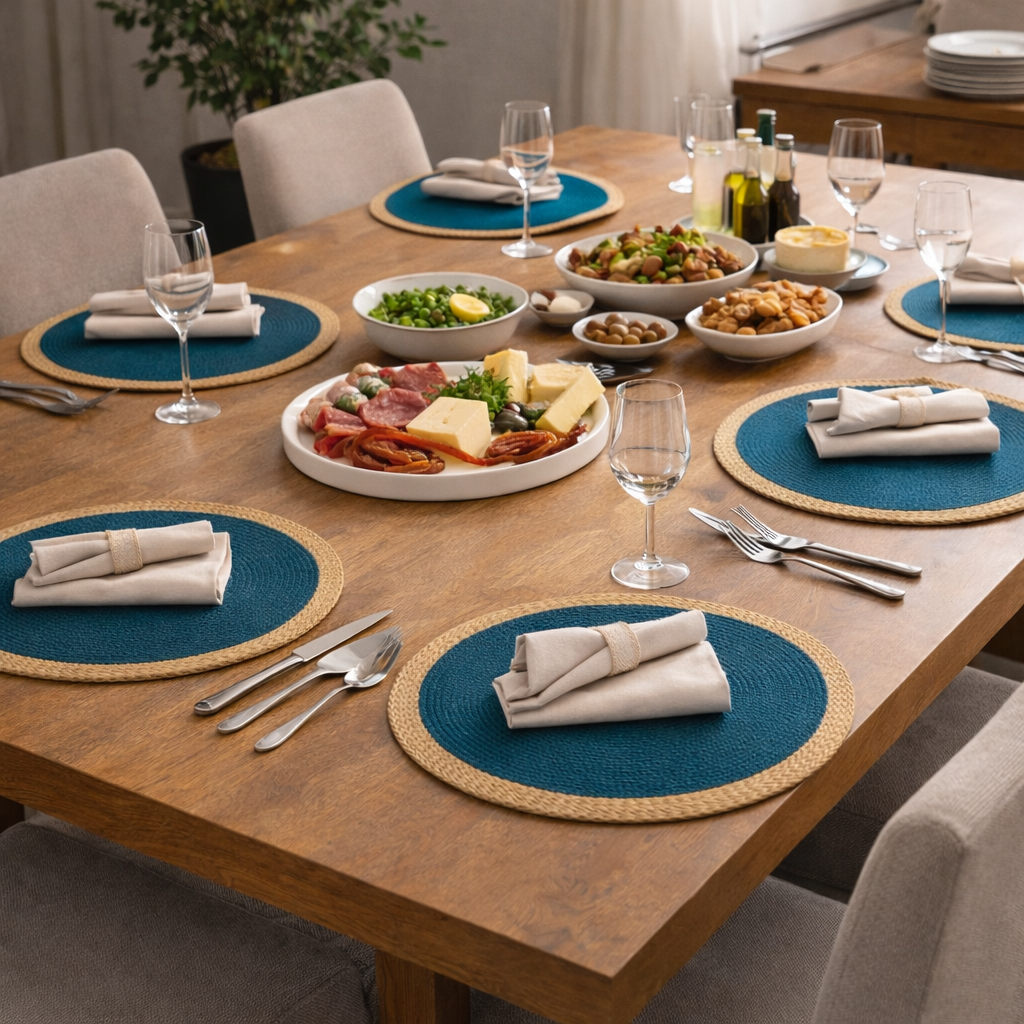 Jogo Americano Redondo de Mesa Colorido para Jantar e Mesa Posta 38cm | Cartagena