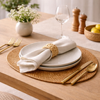Jogo Americano Redondo e Oval de Mesa Rattan para Mesa Posta|Toscana