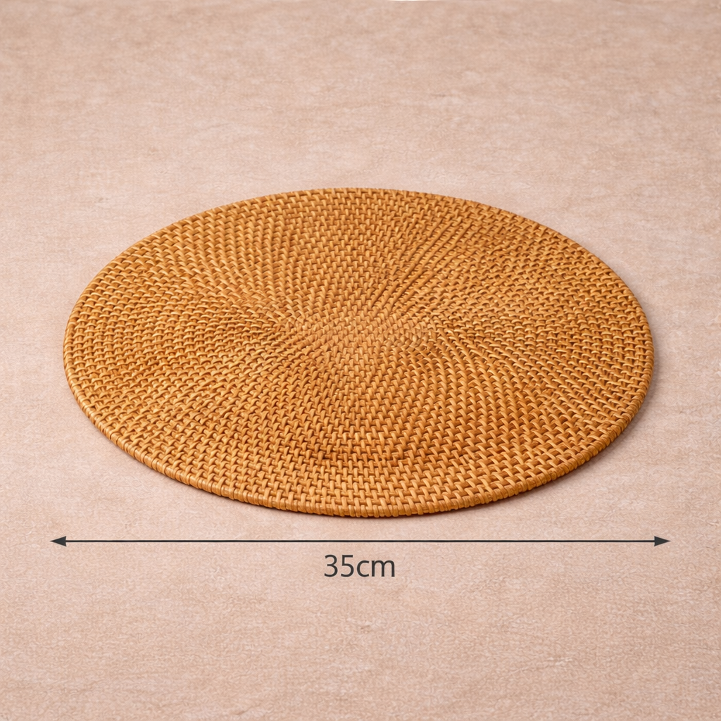 Jogo Americano Redondo e Oval de Mesa Rattan para Mesa Posta|Toscana