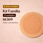 Kit Família 12 peças jogo americano artesanal fibra natural
