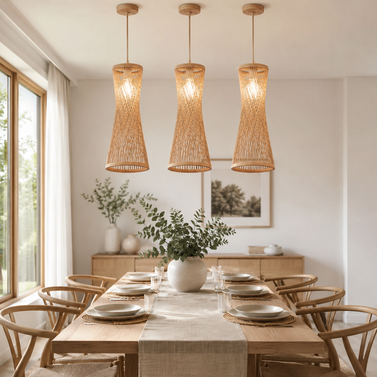 Luminária Led Pendente de Bambu Japonesa | Itacaré