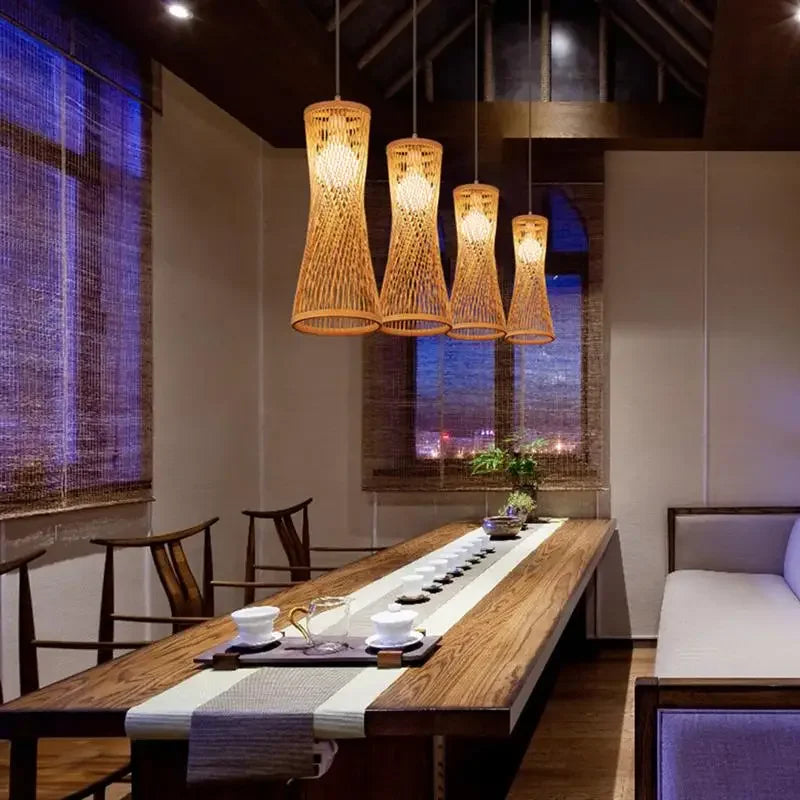 Luminária Led Pendente de Bambu Japonesa | Itacaré