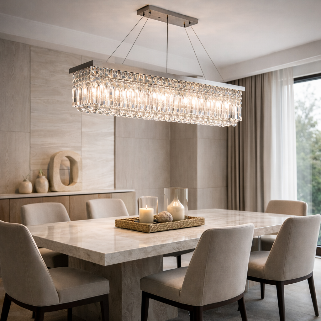 Lustre de Cristal LED para Sala de Jantar Moderno | Élysée
