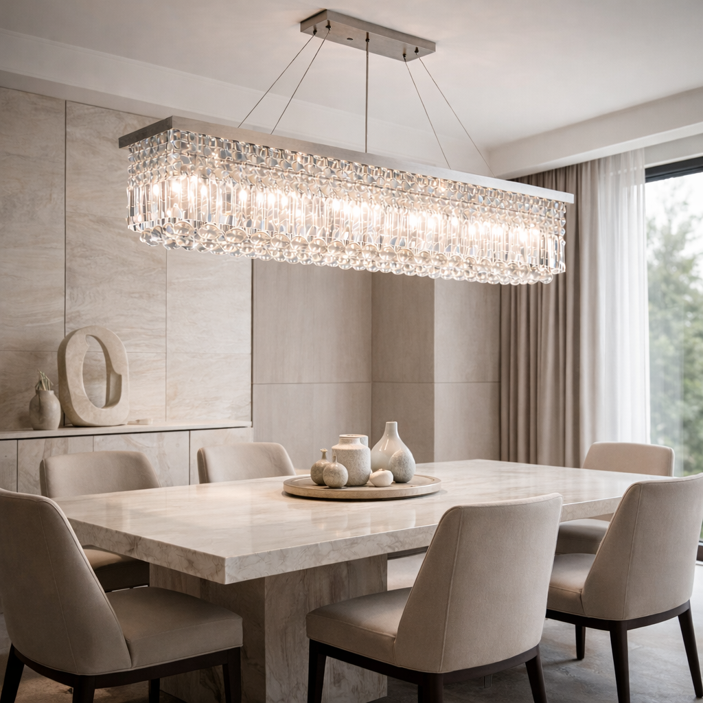 Lustre de Cristal LED para Sala de Jantar Moderno | Élysée