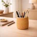 Organizador de Mesa em Rattan Kit 4 Porta Lápis, Objetos | Lecce 5