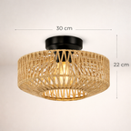 Plafon de Teto em Rattan para Sala com Luz difusa | Menorca 5