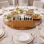 Porta Talheres de Mesa com Divisórias para Cozinha Estilo Rattan | Firenze