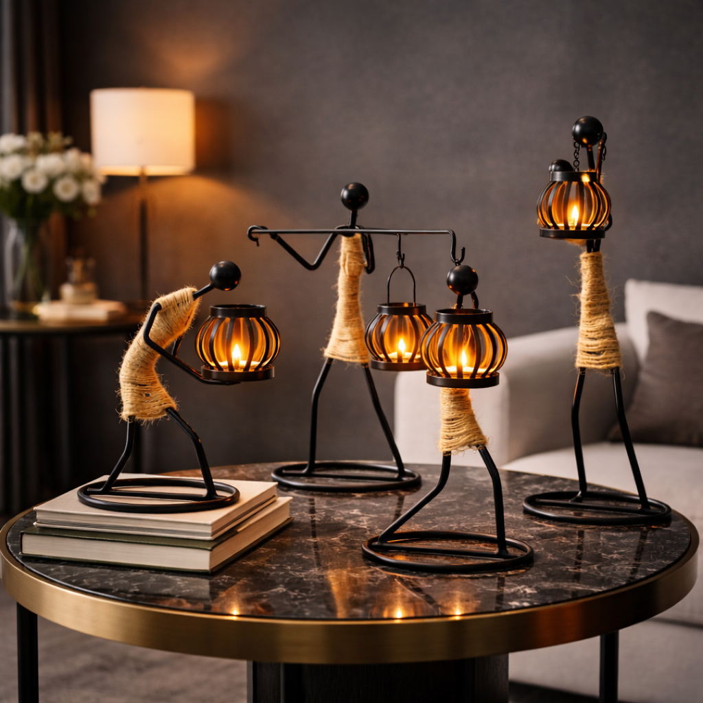 Porta Vela Decorativo em Escultura para Sala e Quarto com Design Artístico |