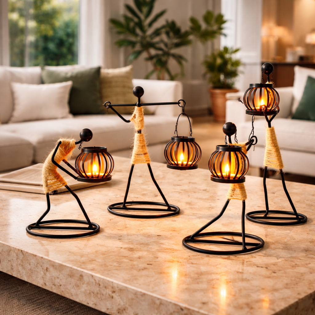 Porta Vela Decorativo em Escultura para Sala e Quarto com Design Artístico |