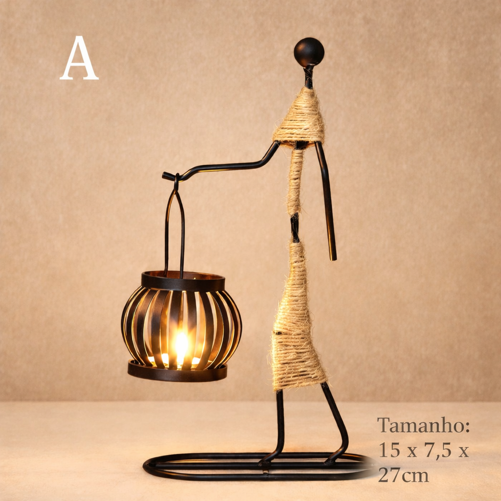 Porta Vela Decorativo em Escultura para Sala e Quarto com Design Artístico |