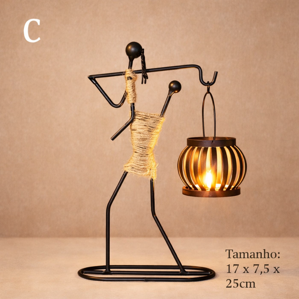 Porta Vela Decorativo em Escultura para Sala e Quarto com Design Artístico |