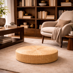 Pufe de Chão Redondo para Sala e Meditação Estilo Tatami Natural | Tokio