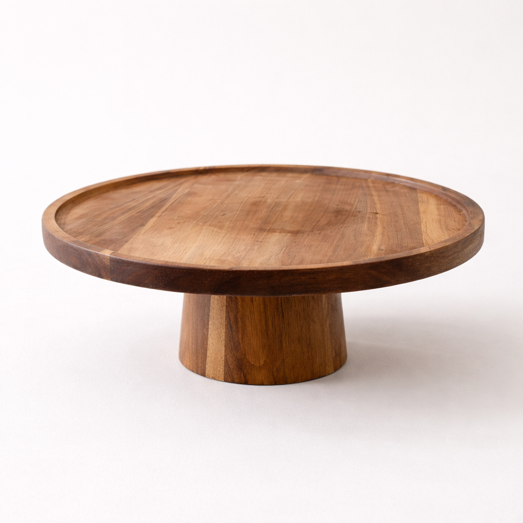 Boleira de Madeira Alta para Bolo e Frutas Decorativa | Monaco 4