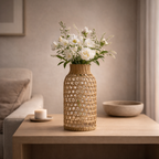 Vaso Decorativo de Vidro com Fibra Natural | Kyoto