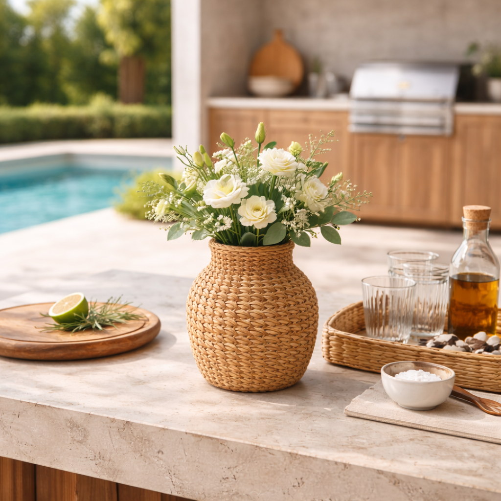 Vaso Decorativo de Vime para Mesa e Sala com Design Artesanal | Positano