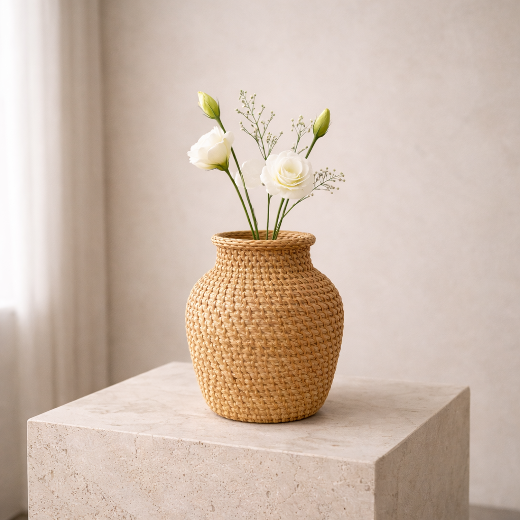 Vaso Decorativo de Vime para Mesa e Sala com Design Artesanal | Positano
