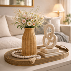 Vaso Decorativo em Fibra Natural para Sala e Mesa | Uji