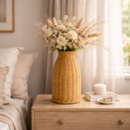 Vaso Decorativo em Fibra Natural para Sala e Mesa | Uji