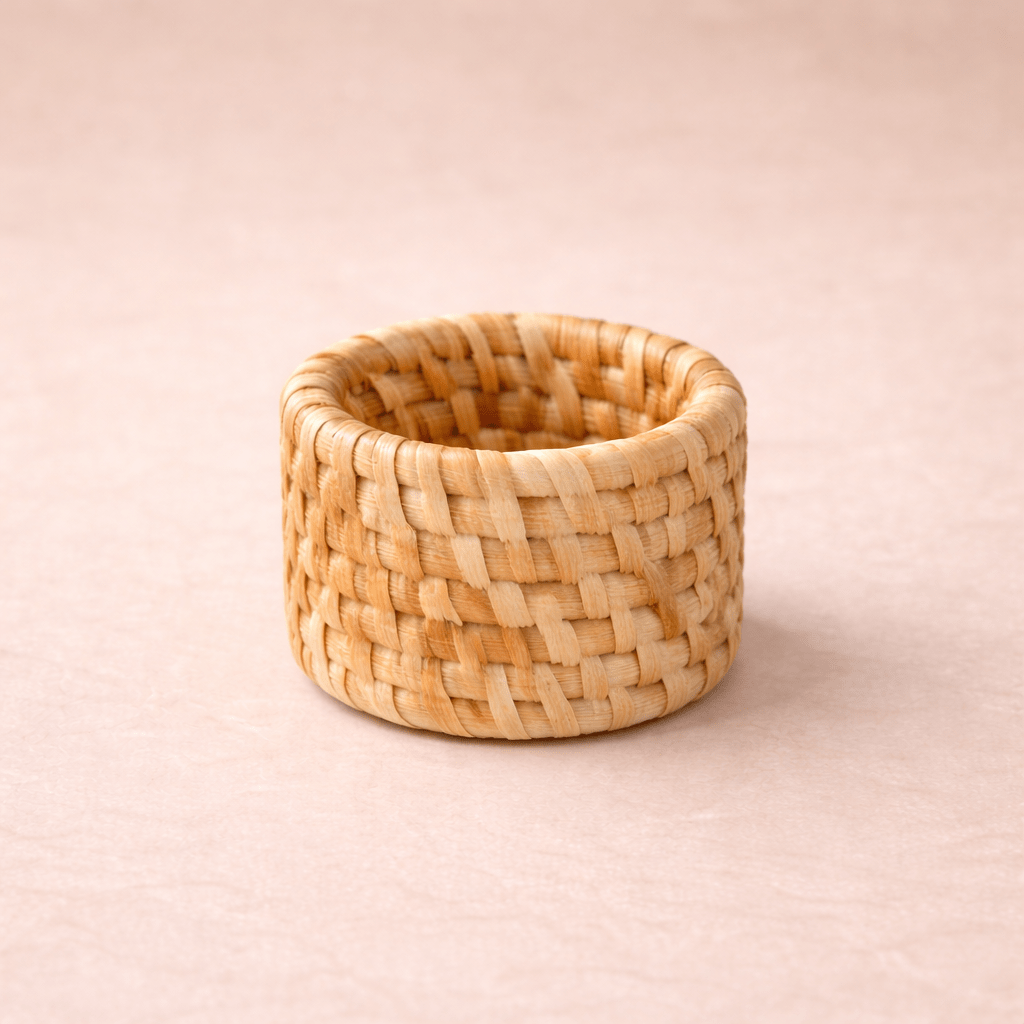 Anel de Guardanapo de Rattan Artesanal para Mesa Posta