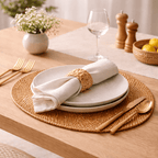 Anel de Guardanapo de Rattan Artesanal para Mesa Posta