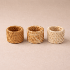 Anel de Guardanapo de Rattan Artesanal para Mesa Posta