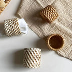 Anel de Guardanapo de Rattan Artesanal para Mesa Posta