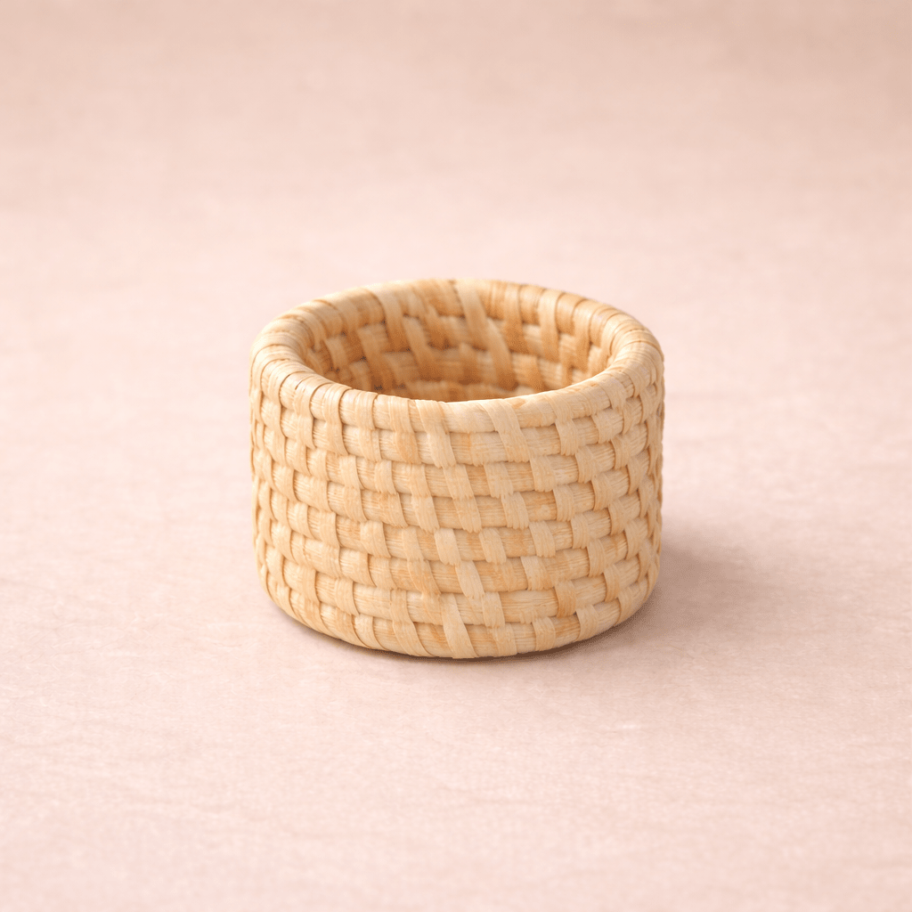 Anel de Guardanapo de Rattan Artesanal para Mesa Posta