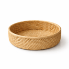 Cesto de Rattan Redondo para Organizar Cozinha e Sala