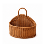 Cesto Organizador de Rattan Artesanal com Alça
