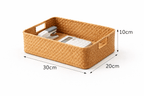 Cesto Organizador de Rattan para Banheiro e Casa