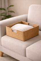Cesto Organizador de Rattan para Banheiro e Casa