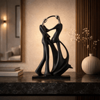 Escultura Abstrata de Casal em Resina para Decoração
